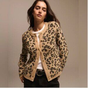 Abercrombie Leopard Crew Cardigan
